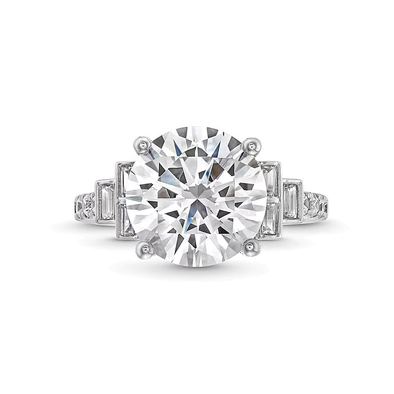 5.63 CT. TW Lab-Grown Diamond Tri-Sides Collar Engagement Ring in 14K White Gold (F/VS2)