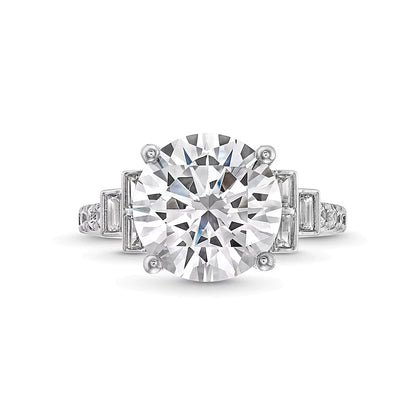 5.63 CT. TW Lab-Grown Diamond Tri-Sides Collar Engagement Ring in 14K White Gold (F/VS2)
