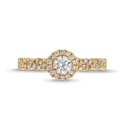 0.75 CT. TW Diamond Frame Twist Shank Engagement Ring in 14K Gold