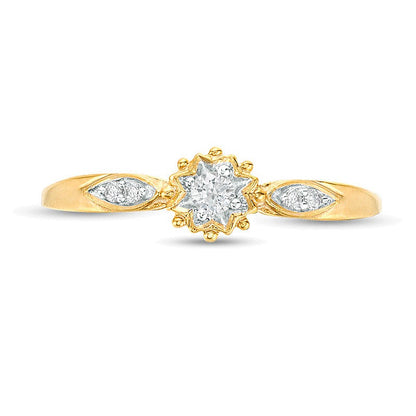 0.07 CT. TW Diamond Sunburst Promise Ring in 10K Gold