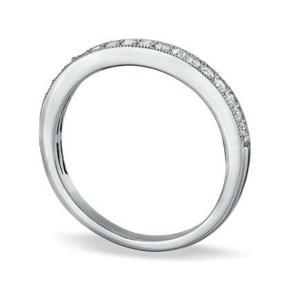 1.0 CT. TW Round and Princess-Cut Diamond Flower Bridal Set in 10K White Gold