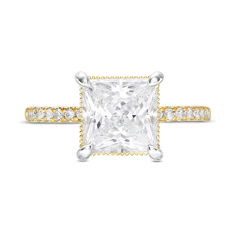 3.25 CT. TW Princess-Cut Lab-Grown Diamond Engagement Ring in 14K Gold (I/SI2)