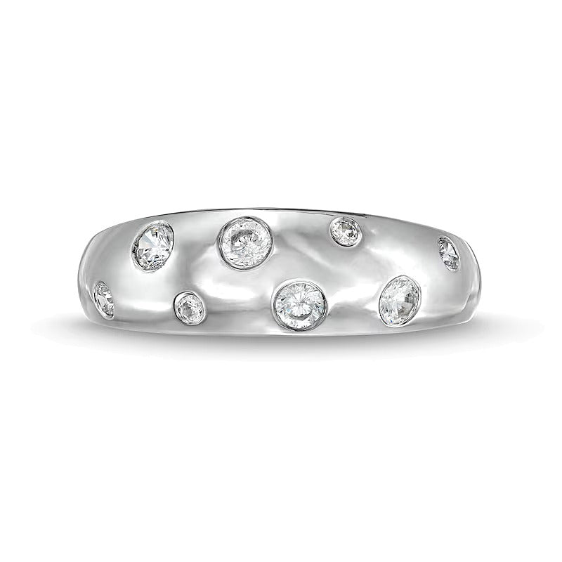 0.25 CT. TW Diamond Bubbles Band in 10K White Gold