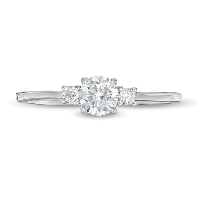 0.5 CT. TW Diamond Three Stone Engagement Ring in 14K White Gold