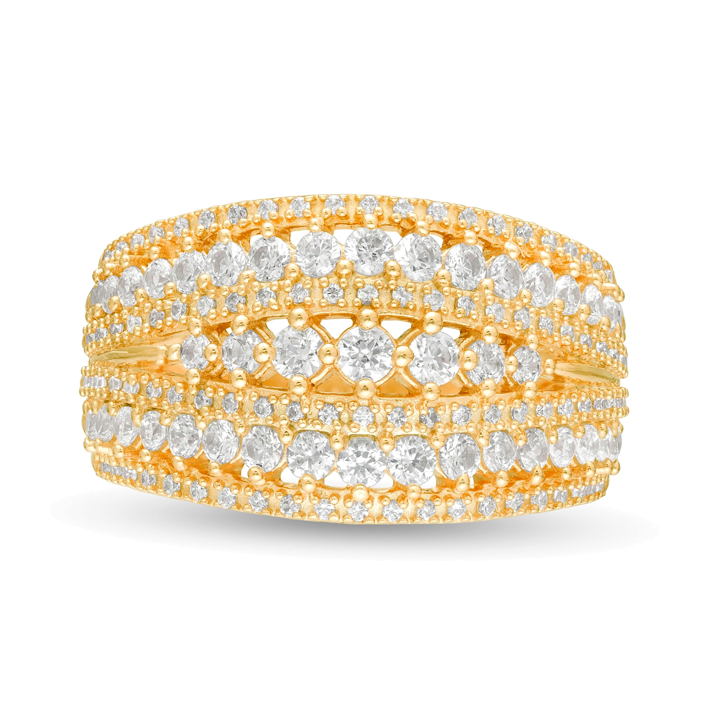 1.25 CT. TW Diamond Multi-Row Ring in 10K Gold