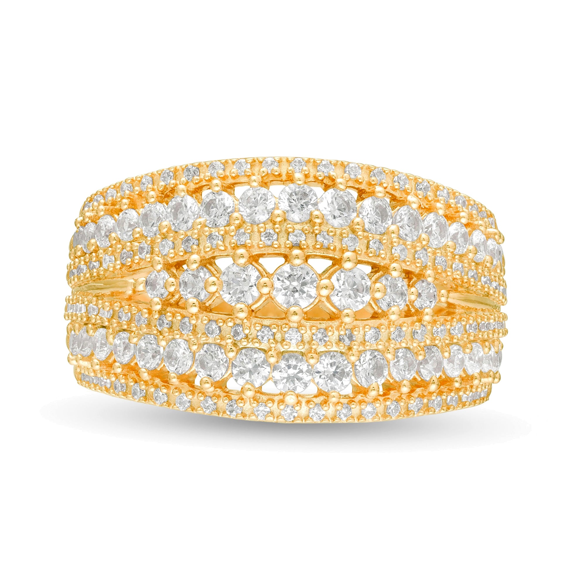 1.25 CT. TW Diamond Multi-Row Ring in 10K Gold