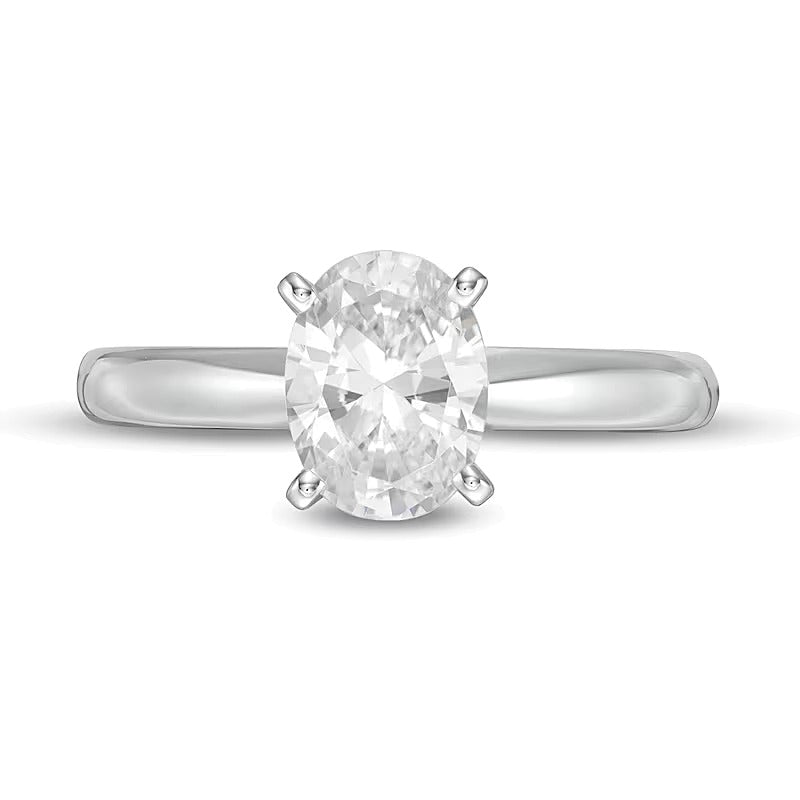 1.5 CT. Oval Lab-Grown Diamond Solitaire Engagement Ring in 14K White Gold (F/VS2)