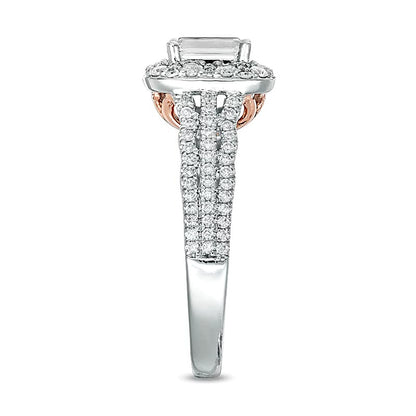 1.0 CT. TW Emerald-Cut Diamond Engagement Ring in 14K Two-Tone Gold