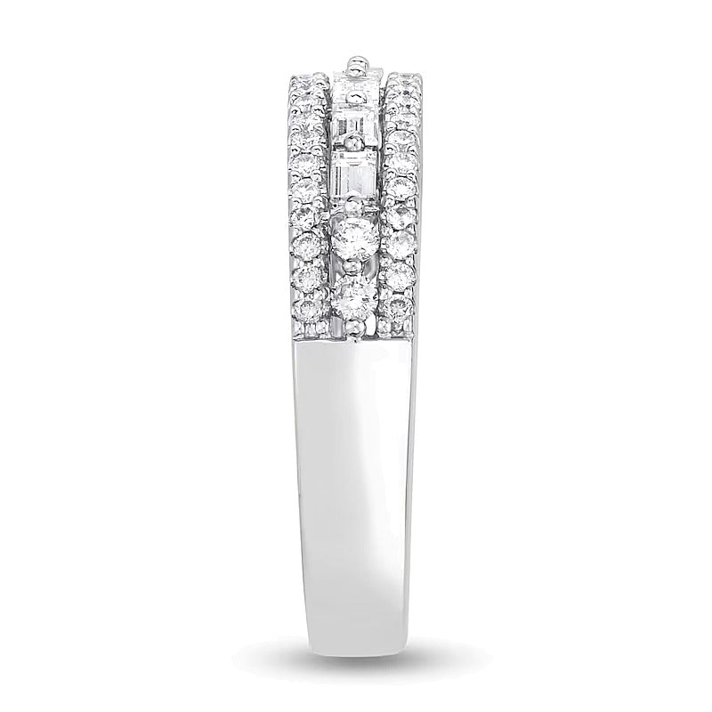 0.63 CT. TW Diamond Multi-Row Band in 14K White Gold