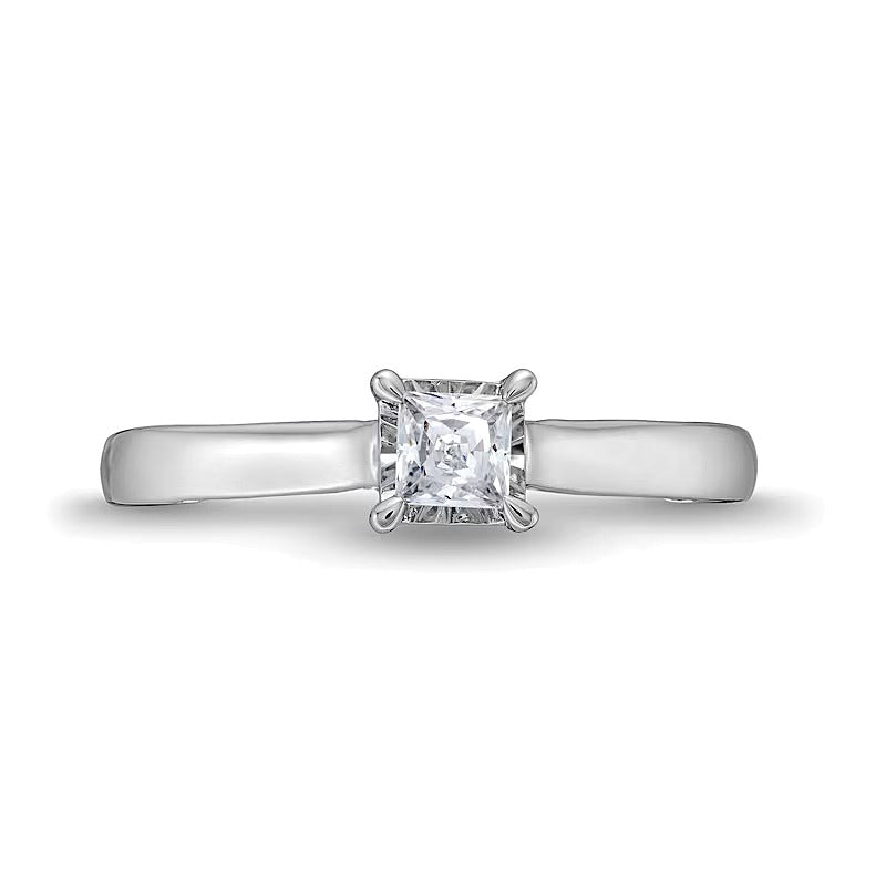 0.5 CT. TW Princess-Cut Diamond Edge Engagement Ring in 14K White Gold (I/I2)