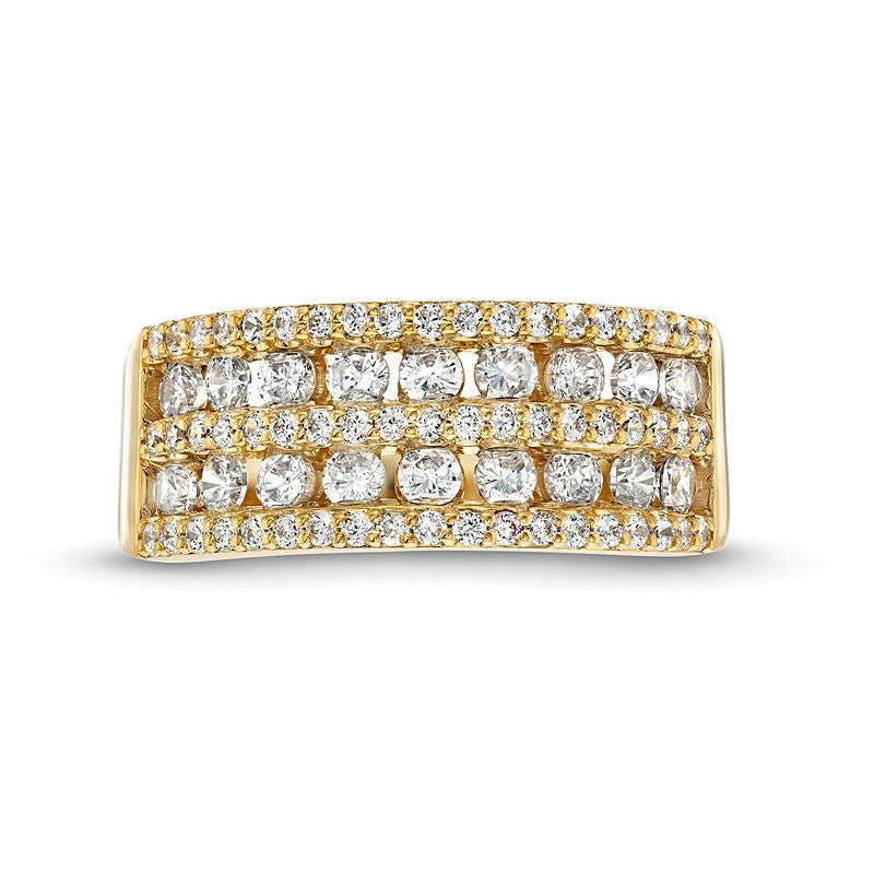 1.0 CT. TW Diamond Multi-Row Band in 10K Gold