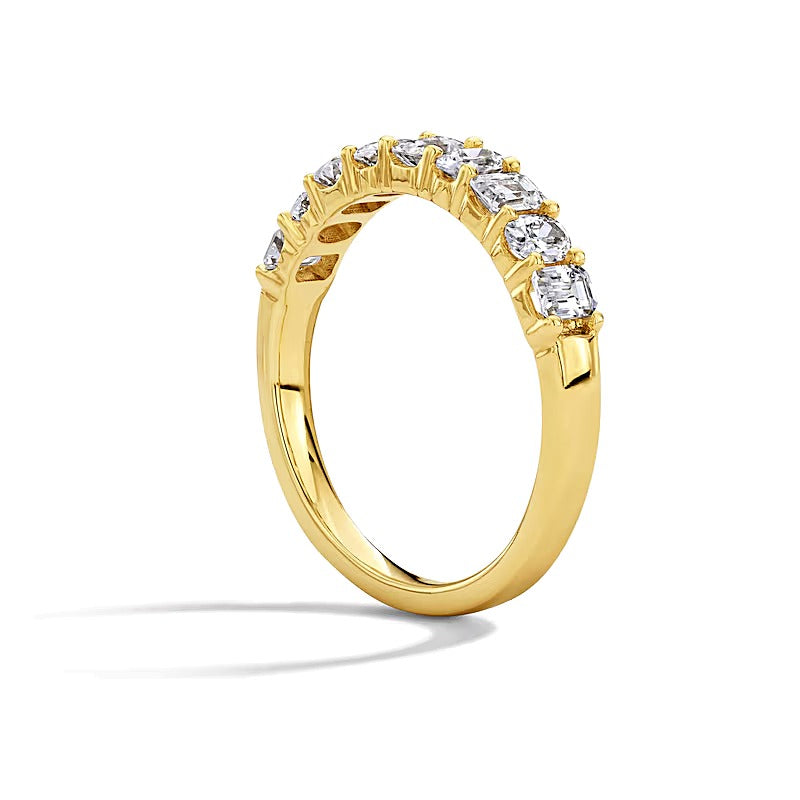 1.0 CT. TW Emerald-Cut and Oval Lab-Grown Diamond Anniversary Band in 10K Gold (F/VS2)