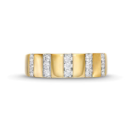 0.25 CT. TW Diamond Trio Linear Row Band in 10K Gold