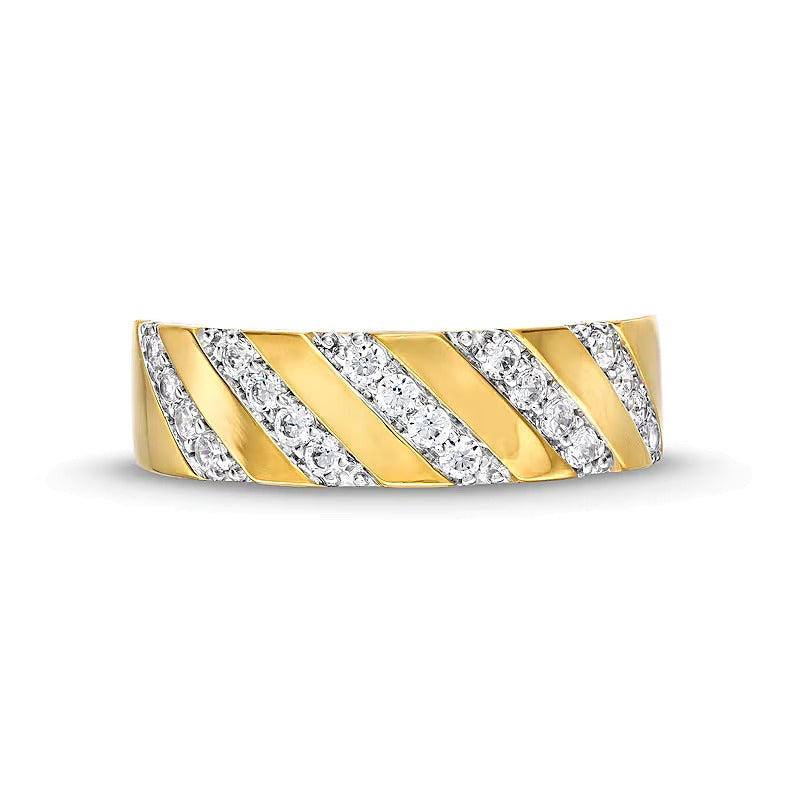 0.33 CT. TW Diamond Slant Row Band in 10K Gold