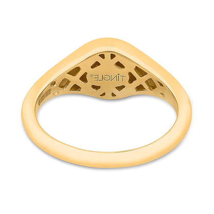 Diamond Accent Solitaire North Star Signet Ring in 10K Gold