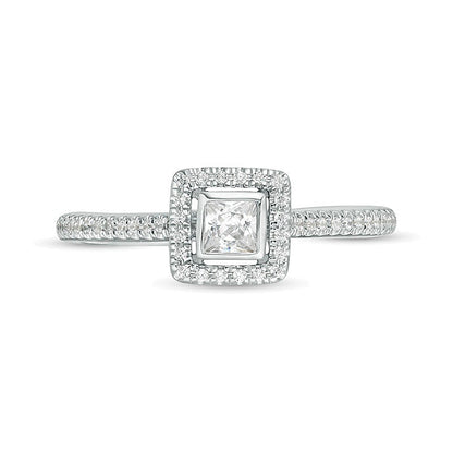 0.33 CT. TW Princess-Cut Diamond Frame Engagement Ring in 10K White Gold