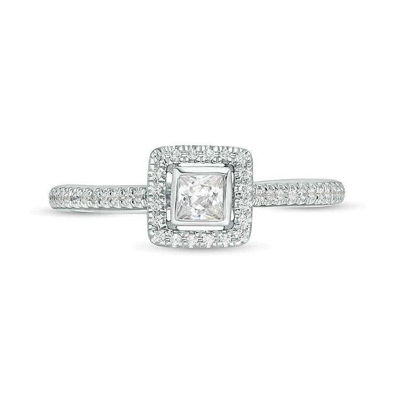 0.33 CT. TW Princess-Cut Diamond Frame Engagement Ring in 10K White Gold