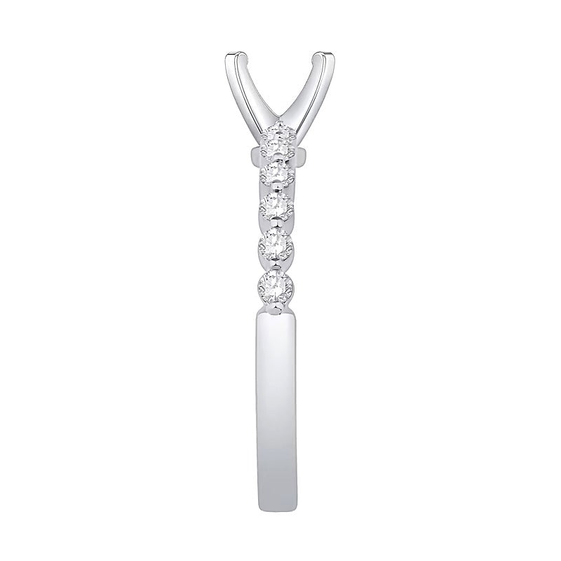 0.33 CT. TW Diamond Vintage-Inspired Solitaire Semi Mount in 14K White Gold
