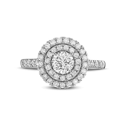 1.25 CT. TW Diamond Double Frame Engagement Ring in 14K White Gold (I/I1)