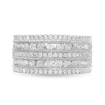 2.0 CT. TW Diamond Multi-Row Vintage-Style Engagement Ring in 10K White Gold