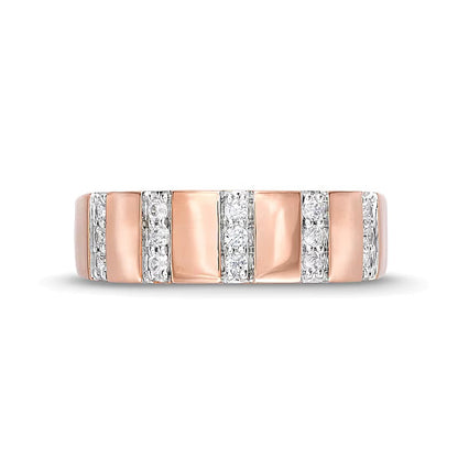 0.25 CT. TW Diamond Trio Linear Row Band in 10K Rose Gold