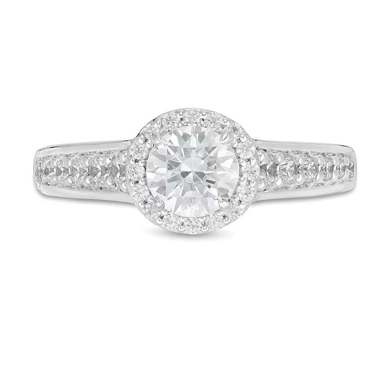 1.0 CT. TW Diamond Frame Engagement Ring in 14K White Gold