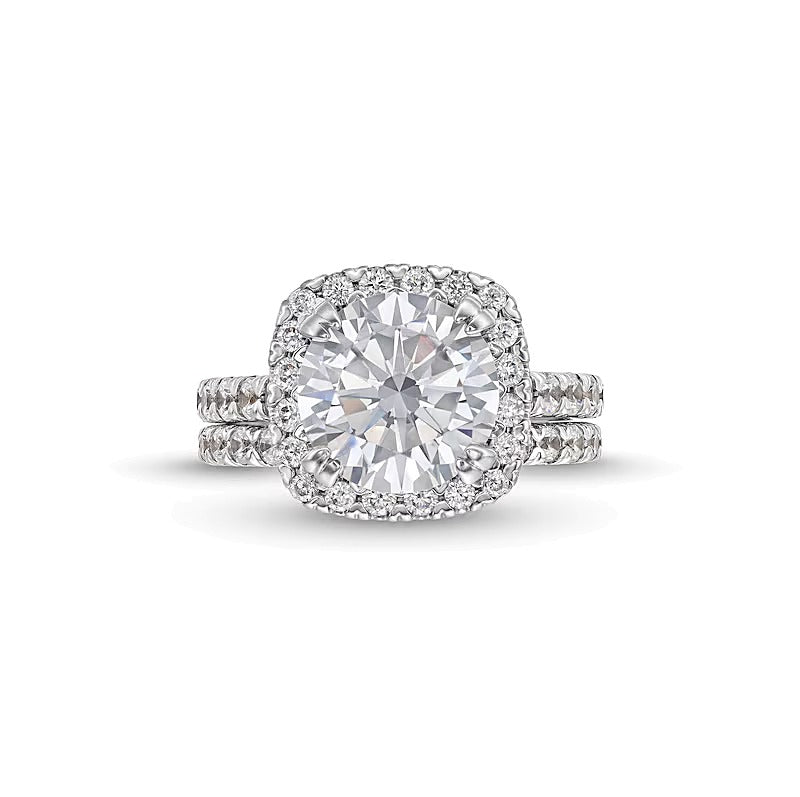 5.5 CT. TW Lab-Grown Diamond Framed Bridal Set in 14K White Gold (I/SI2)