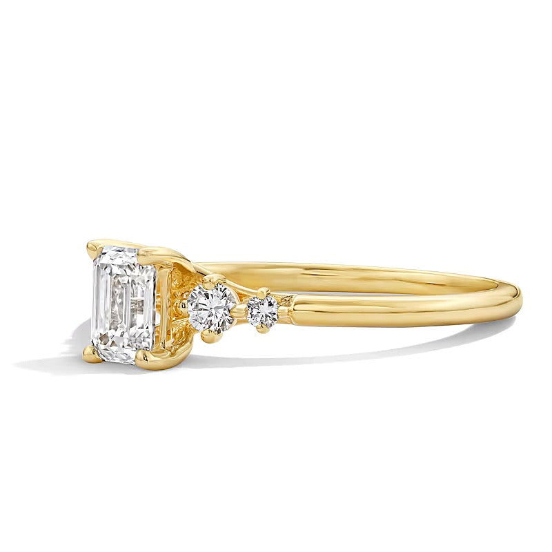0.63 CT. TW Emerald-Cut Lab-Grown Diamond Five-Stone Promise Ring in 10K Gold (F/SI2)