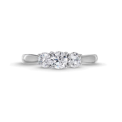 1.0 CT. TW Diamond Past Present FutureÂ® Engagement Ring in 14K White Gold