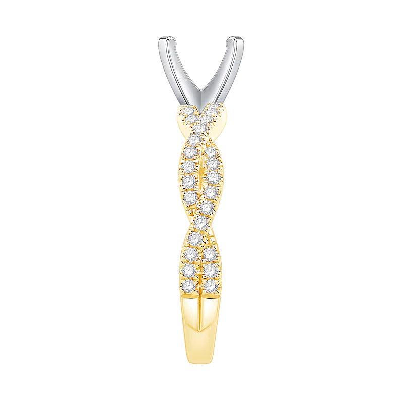 0.33 CT. TW Diamond Twist Shank Solitaire Semi Mount in 14K Gold