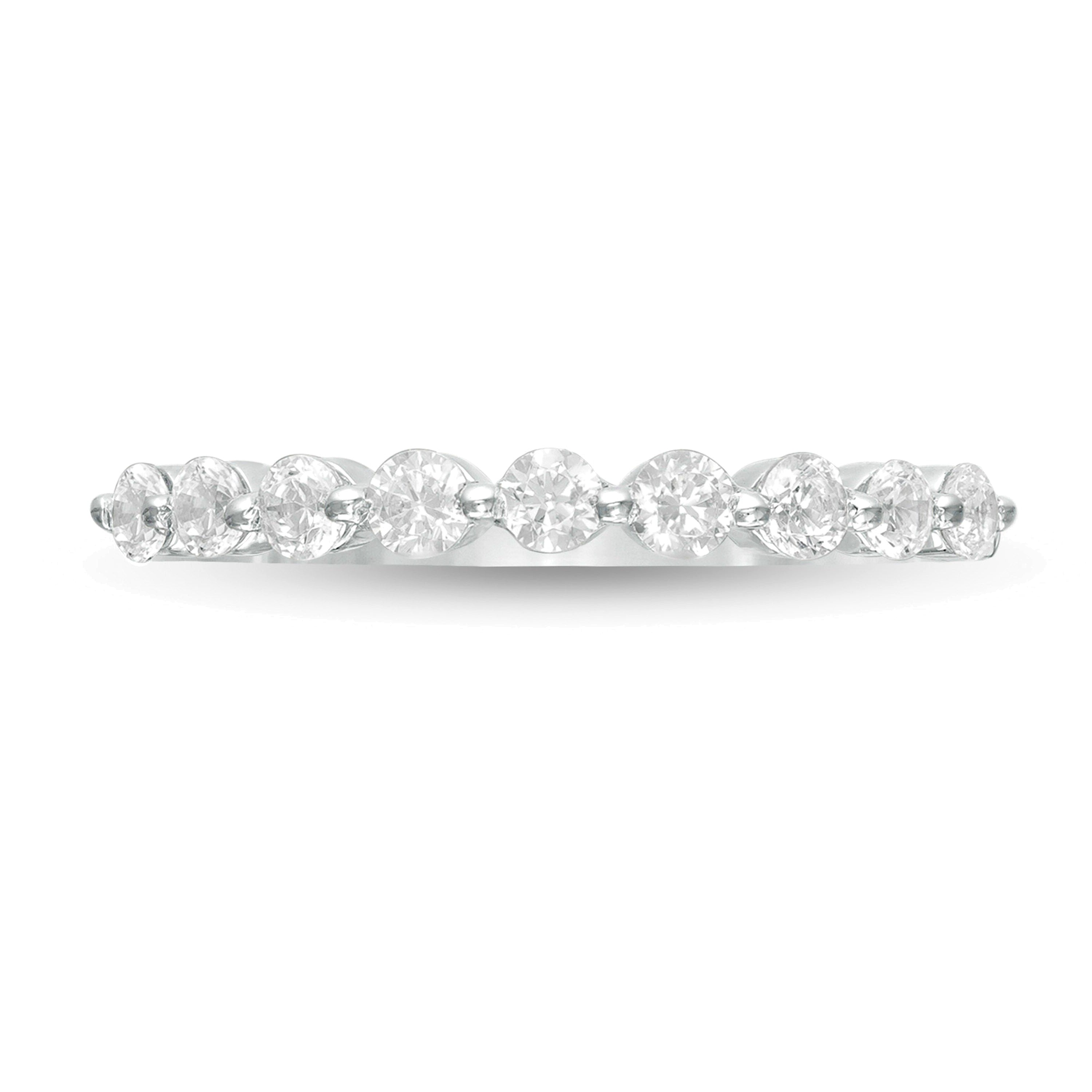0.38 CT. TW Diamond Nine Stone Anniversary Band in 10K White Gold