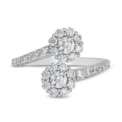 1.0 CT. TW Lab-Grown Diamond Bypass Ring in 14K White Gold (F/SI2)