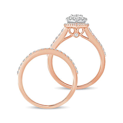 1.0 CT. TW Composite Marquise Diamond Bridal Set in 10K Rose Gold