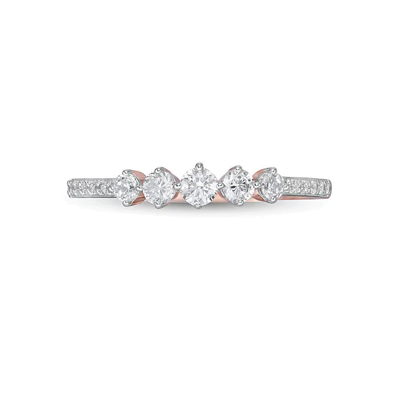0.33 CT. TW Diamond Five Stone Anniversary Band in 10K Rose Gold