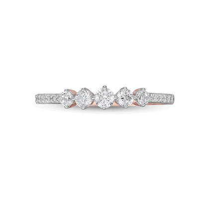 0.33 CT. TW Diamond Five Stone Anniversary Band in 10K Rose Gold