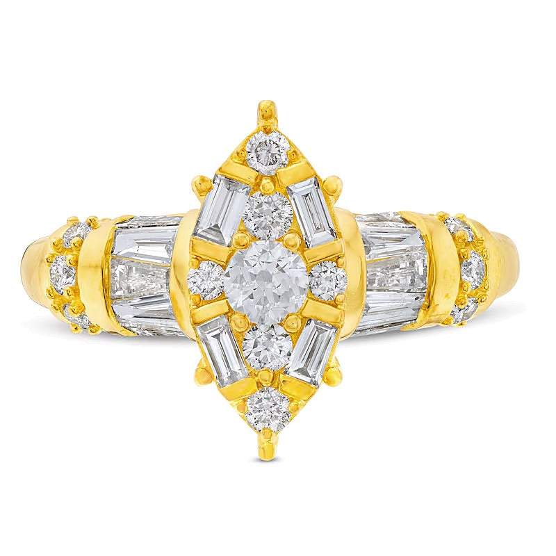 1.0 CT. TW Marquise Multi-Diamond Ring in 14K Gold