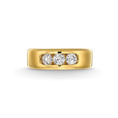 1.0 CT. TW Lab-Grown Diamond Three Stone Band in 10K Gold (I/SI2)
