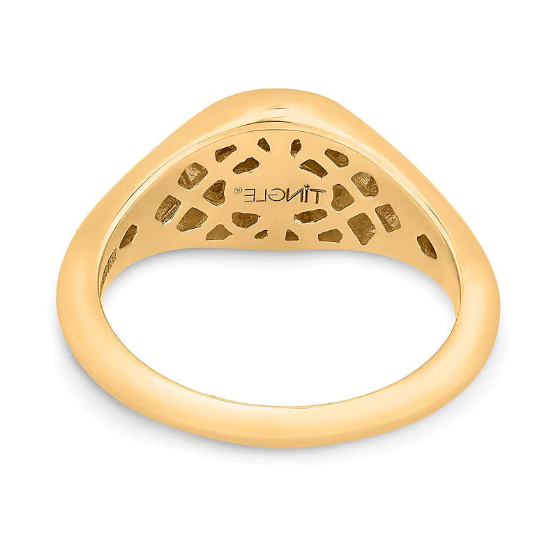 Diamond Accent Signet Ring in 10K Gold