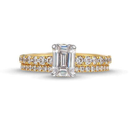 1.75 CT. TW Emerald Lab-Grown Diamond Bridal Set in 14K Gold (F/SI2)