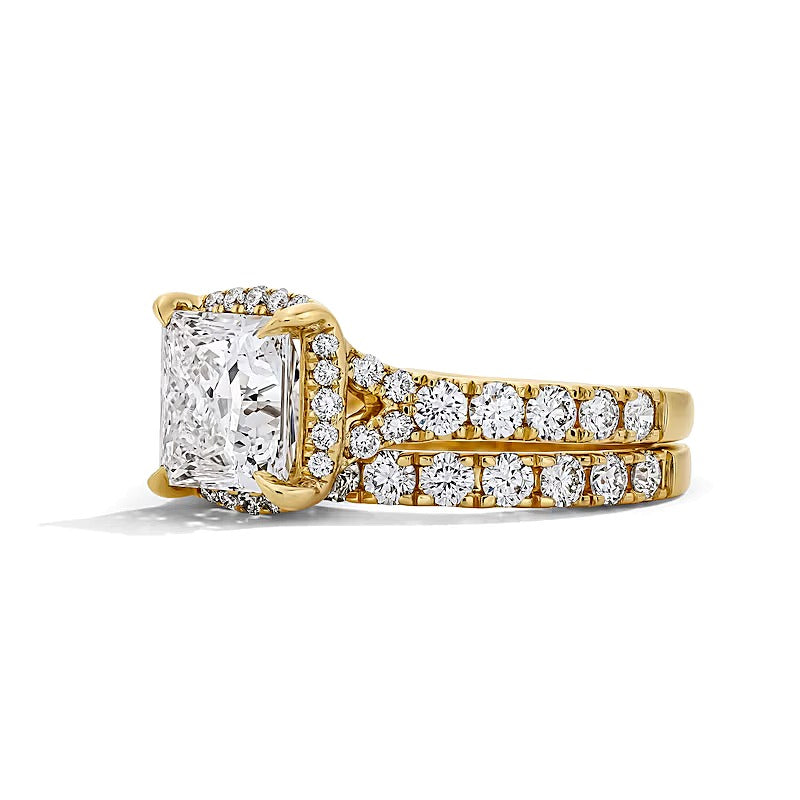 4.5 CT. TW Princess-Cut Lab-Grown Diamond Frame Bridal Set in 14K Gold (F/VS2)