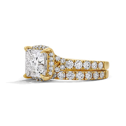 4.5 CT. TW Princess-Cut Lab-Grown Diamond Frame Bridal Set in 14K Gold (F/VS2)