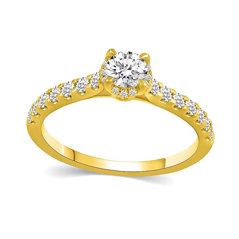 1.0 CT. TW Diamond Hidden Frame Bridal Set in 14K Gold (I/I2)