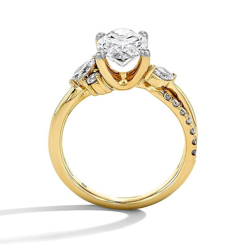 2.38 CT. TW Oval Lab-Grown Diamond Split Shank Engagement Ring in 14K Gold (F/VS2)
