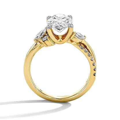 2.38 CT. TW Oval Lab-Grown Diamond Split Shank Engagement Ring in 14K Gold (F/VS2)