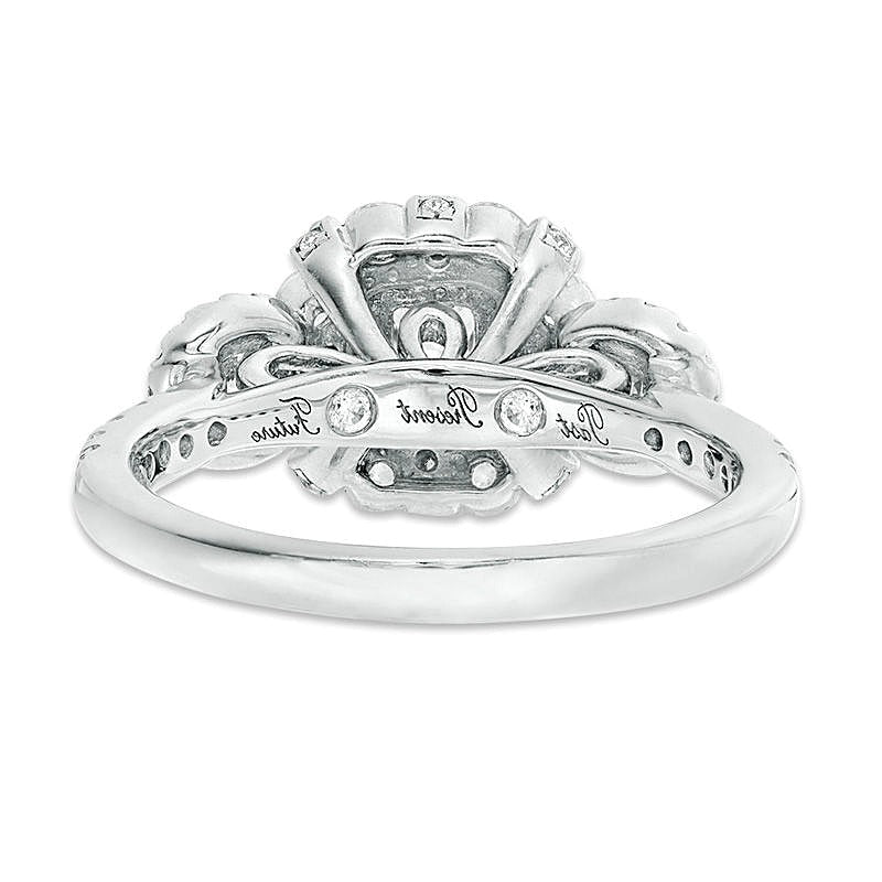 1.5 CT. TW Princess-Cut Diamond Past Present FutureÂ® Double Frame Bridal Set in 10K White Gold