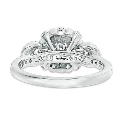 1.5 CT. TW Princess-Cut Diamond Past Present FutureÂ® Double Frame Bridal Set in 10K White Gold