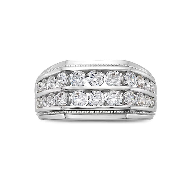2.0 CT. TW Lab-Grown Diamond Double Row Angled Band in 14K White Gold (F/SI2)