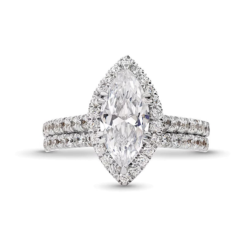 2.25 CT. TW Marquise-Cut Lab-Grown Diamond Frame Bridal Set in 14K White Gold (I/SI2)