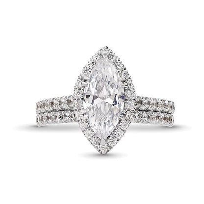 2.25 CT. TW Marquise-Cut Lab-Grown Diamond Frame Bridal Set in 14K White Gold (I/SI2)