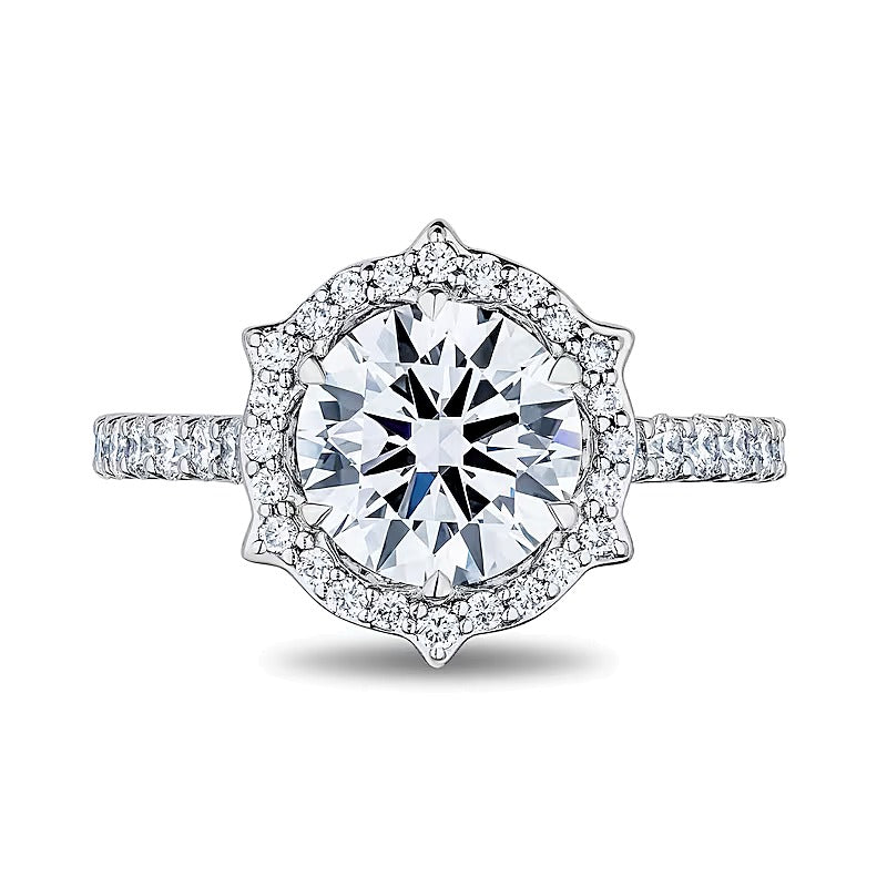 Enchanted Star Belle 2.88 CT. TW Lab-Grown Diamond Frame Engagement Ring in 14K Two-Tone Gold (F/VS2)